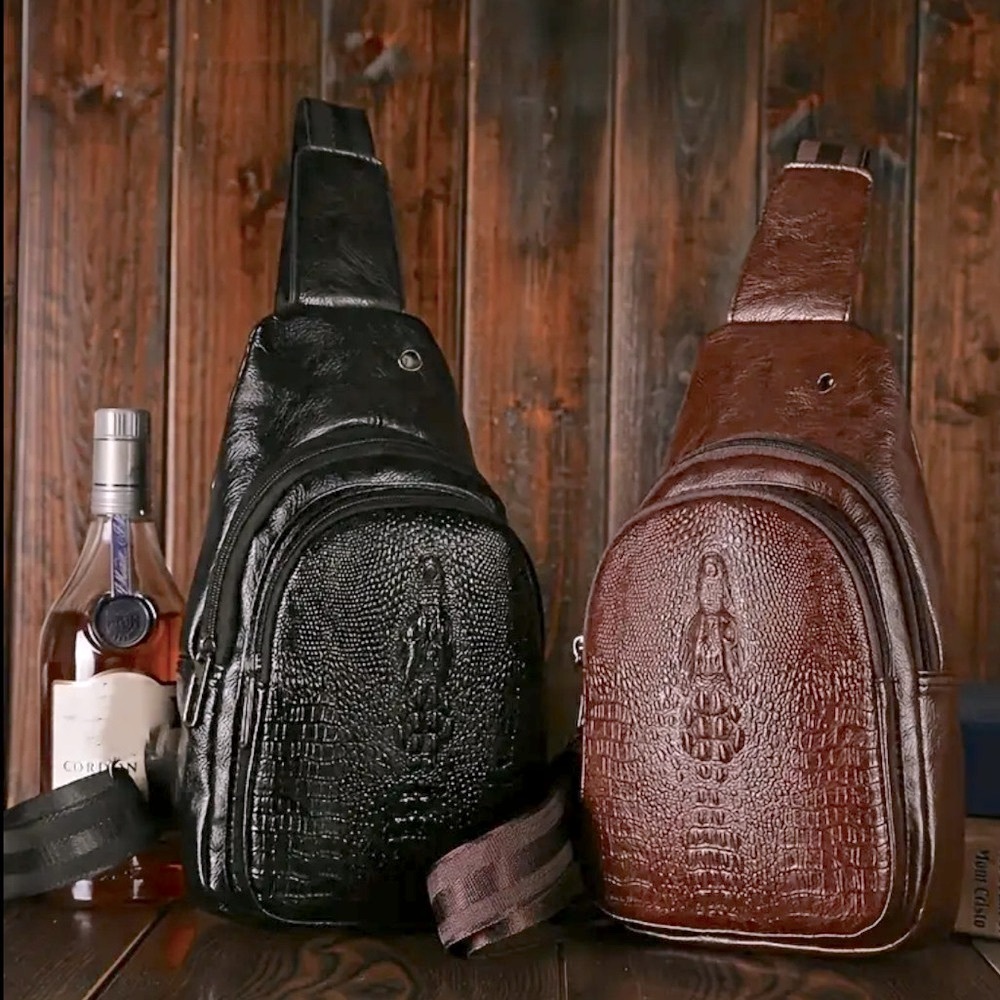 🆕 Men’s Crocodile Pattern
Multifunctional Waterproof Bag & Matching Wallet